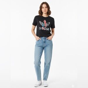 𝅺ADIDAS Tre Foil Short Sleeve Tee Mixed Fabrics Sz US S